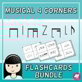 Flashcards with 4 Corners/Section - Stick Notation Bundle Reproducible PDF